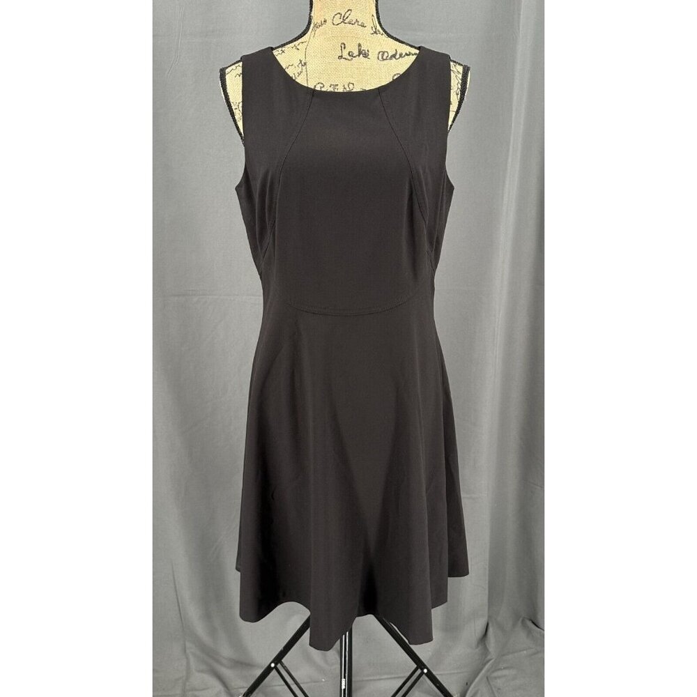 Tahari Dress Woman Sz 10 Black Zipper Sleeveless Midi Lined Career Business